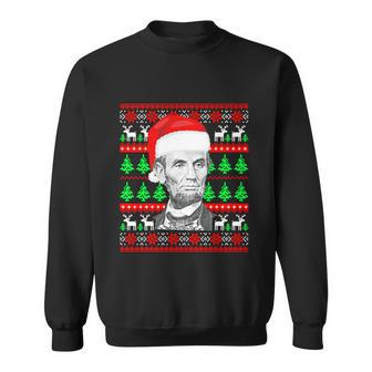 Funny Abraham Lincoln Santa Hat Ugly Christmas Cool Gift Sweatshirt - Monsterry DE