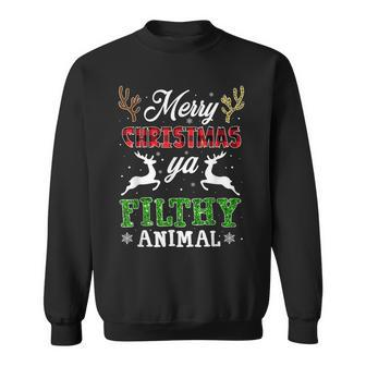 Funny Alone At Home Movies Merry Christmas You Filty Animal V3 Men Women Sweatshirt Graphic Print Unisex - Thegiftio UK