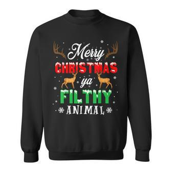 Funny Alone At Home Movies Merry Christmas You Filty Animal V5 Men Women Sweatshirt Graphic Print Unisex - Thegiftio UK
