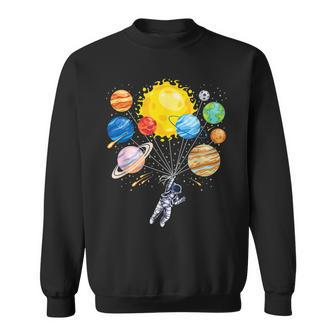 Funny Astronaut Space Balloon Planet Science Solar System Sweatshirt | Mazezy