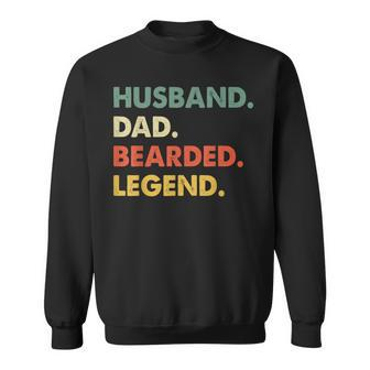 Funny Bearded Men Husband Dad Bearded Legend Vintage Sweatshirt - Seseable