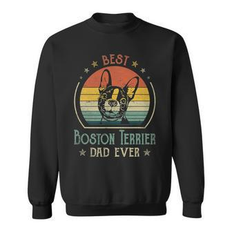Funny Best Boston Terrier Dad Ever Dog Fathers Day Vintage Sweatshirt - Thegiftio UK