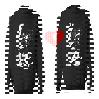 Funny Buffalo Plaid Love Kickboxing Valentines Day Sweatshirt - Seseable