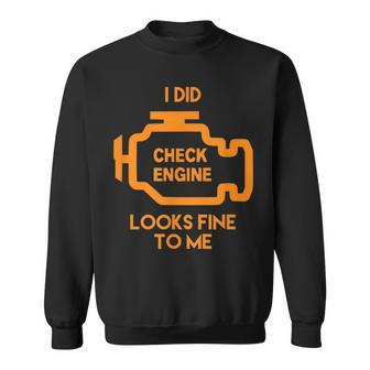 Funny Car Auto Check Engine Light For Mom Sweatshirt | Mazezy