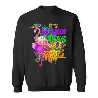 Funny Carnival Party Gift Idea Flamingo Mardi Gras V2 Sweatshirt - Seseable