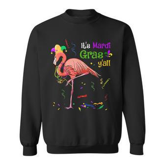 Funny Carnival Party Gifts Idea Flamingo Mardi Gras Sweatshirt - Seseable