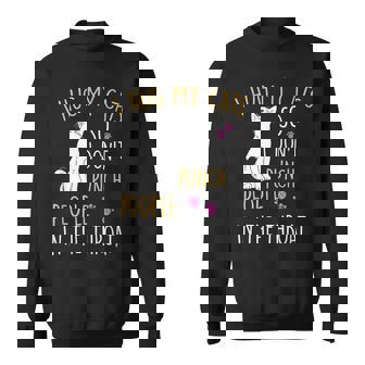 Funny Cat I Hug My Cat So I Dont Punch People In The Throat Sweatshirt | Mazezy