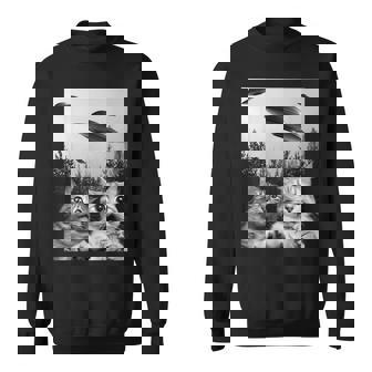 Funny Cat Selfie With Ufos Sweatshirt | Mazezy