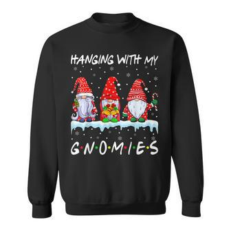Funny Christmas Hanging With My Gnomies Pajama Family Men Women Sweatshirt Graphic Print Unisex - Thegiftio UK