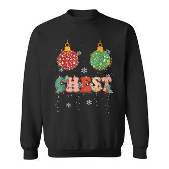 Funny Christmas Matching Couples Chest Nuts Ornaments V3 Men Women Sweatshirt Graphic Print Unisex - Thegiftio UK