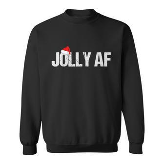 Funny Christmas Shirts Gifts & Pajamas Santa Hat Jolly Af Tshirt V2 Sweatshirt - Monsterry UK