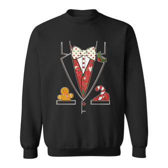 Funny Christmas Tuxedo Costume Sweatshirt - Monsterry