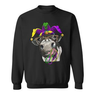 Funny Cow Heifer Mardi Gras Carnival Farm Animal Sweatshirt - Thegiftio UK