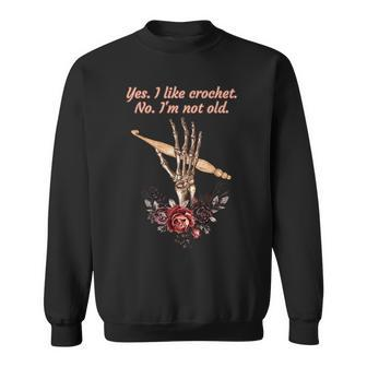 Funny Crochet Alternative Goth Dark Fiber Arts Sweatshirt | Mazezy