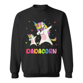 Funny Cute Dadacorn Dabbing Unicorn Lovers Fathers Day Sweatshirt - Thegiftio UK