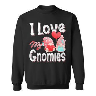 Funny Cute I Love My Gnomies Gnomes & Hearts Valentines Day Sweatshirt - Seseable
