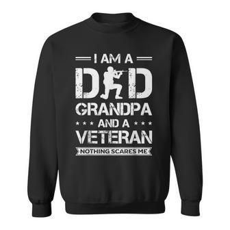 Funny Dad Grandpa Veteran Design Veteran Daddy Fathers Day Sweatshirt - Seseable