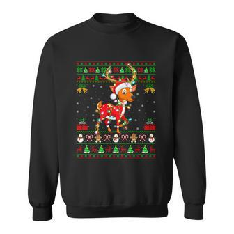Funny Deer Animal Lover Matching Santa Ugly Deer Christmas Meaningful Gift Sweatshirt - Monsterry AU
