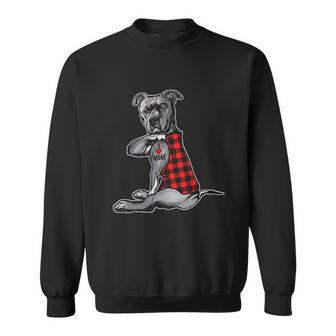 Funny Dog Pitbull I Love Mom Tattoo Gift Men Women Sweatshirt Graphic Print Unisex - Thegiftio UK