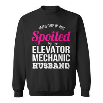 Funny Elevator Mechanic Wife Anniversary Gift Men Women Sweatshirt Graphic Print Unisex - Seseable