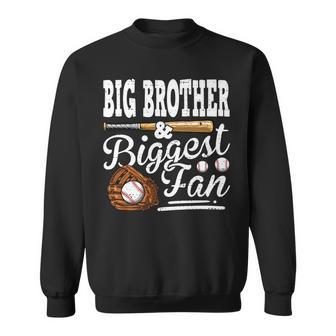 Funny Fathers Day Big Brother And Biggest Fan Baseball Sweatshirt - Thegiftio UK