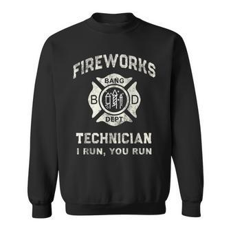 Funny Fireworks Technician Pyro Firefighter America Sweatshirt - Seseable
