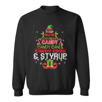 Funny Four Main Food Groups Elf Buddy Christmas Pajama Gift V2 Men Women Sweatshirt Graphic Print Unisex - Seseable