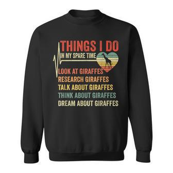 Funny Giraffe Lover Heartbeat Things I Do In My Spare Time Sweatshirt - Seseable