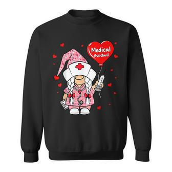 Funny Gnome Heart Medical Assistant Valentines Day Christmas Men Women Sweatshirt Graphic Print Unisex - Thegiftio UK