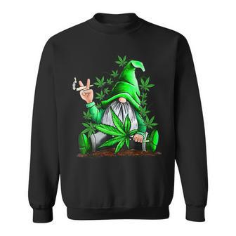 Funny Gnome Pot Leaf 420 Marijuana Weed Cannabis Smoking Sweatshirt | Mazezy
