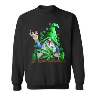 Funny Gnome Pot Leaf 420 Marijuana Weed St Patricks Day Sweatshirt | Mazezy