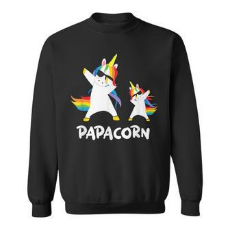 Funny Grandpa Dad Papa Unicorn Papacorn Dab Dabbing T Sweatshirt - Seseable