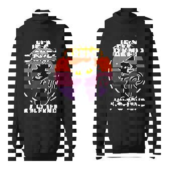 Funny Halloween Cat Hello Darkness My Old Friend Men Women Sweatshirt Graphic Print Unisex - Thegiftio