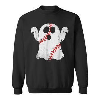 Funny Halloween Costume Baseball Ghost Baseball Lover Men Women Sweatshirt Graphic Print Unisex - Thegiftio UK