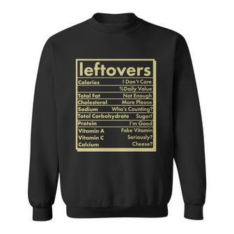 Funny Holiday Leftovers Nutrition Guide Sweatshirt - Monsterry CA