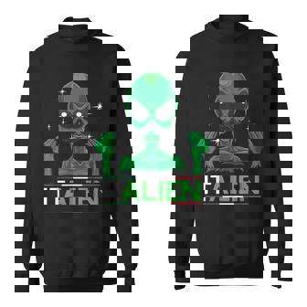 Funny Italian Alien Pun Italy Hand Gesture Men Women Sweatshirt Graphic Print Unisex - Thegiftio UK