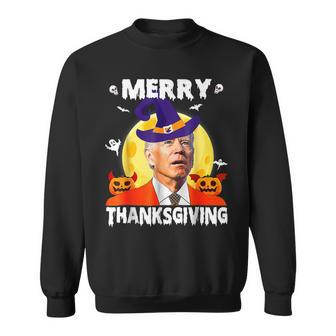 Funny Joe Biden Confused Merry Thanksgiving For Halloween V25 Men Women Sweatshirt Graphic Print Unisex - Thegiftio UK