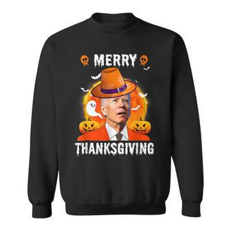 Funny Joe Biden Confused Merry Thanksgiving For Halloween V32 Men Women Sweatshirt Graphic Print Unisex - Thegiftio UK