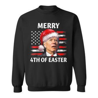 Funny Joe Biden Merry Easter Confused Christmas America Flag Men Women Sweatshirt Graphic Print Unisex - Seseable