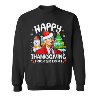 Funny Joe Biden Merry Thanksgiving Trick Or Treat Christmas Men Women Sweatshirt Graphic Print Unisex - Seseable