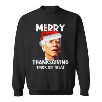 Funny Joe Biden Santa Hat Merry Thanksgiving Christmas Men Women Sweatshirt Graphic Print Unisex - Seseable