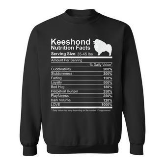 Funny Keeshond Nutrition Facts Dog Lover Dog Mom Sweatshirt | Mazezy