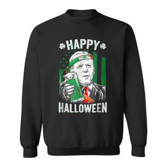 Funny Leprechaun Biden Happy Halloween For St Patricks Day Sweatshirt - Seseable