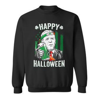 Funny Leprechaun Biden Happy Halloween For St Patricks Day Sweatshirt - Seseable