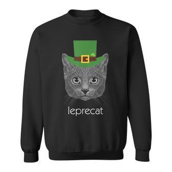 Funny Leprechaun Cat St Patricks Day Sweatshirt - Seseable