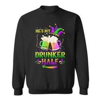 Funny Mardi Gras Drinking Matching Couple Men Women Sweatshirt Graphic Print Unisex - Thegiftio UK