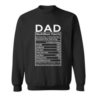 Funny Mens Fathers Day Dad Nutrition Facts Gift Sweatshirt - Monsterry AU