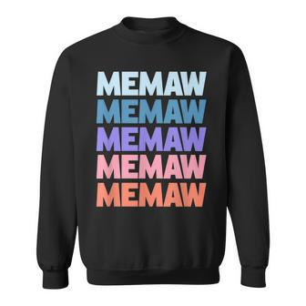 Funny Modern Repeated Text Design Memaw Grandmother Sweatshirt | Mazezy
