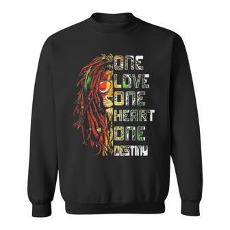 Funny One Love One Heart Retro Bob Marley Love Music Sweatshirt - Seseable