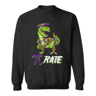 Funny Pi Day Rate Pirate Lovers Math Geek T Rex Dinosaur Sweatshirt - Seseable